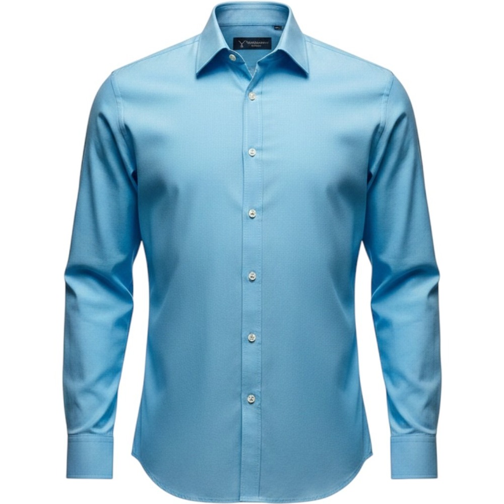 Teddy Stratford Dress Shirt Size 5 (XL) Light Blue Organic Cotton Zip-Fit Preppy